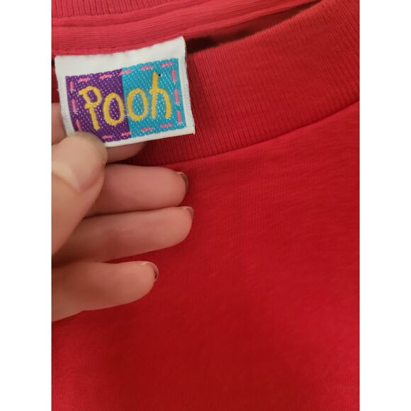 VTG Winnie the Pooh Red Merry Old Bear Sleep Shirt T Shirt Oversized OSFM - Picture 3 of 4